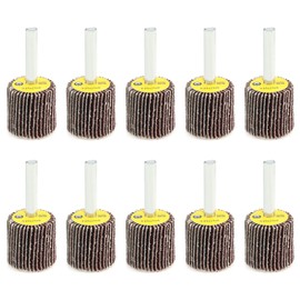 ChgImposs 10pcs 80 Grit Aluminium Oxide Flap Wheels, Compatible with Bench Grinder, 25mm