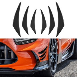 QZTYTY 6PCS Car Spoiler Canards Kit, Car Front Bumper Lip Splitter, Auto Anti Collision Strip Decorative Stickers, Exterior Accessories Spoiler Canard Decoration Kit for Car SUV (Black)