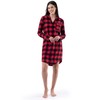 Fruit of the Loom Women's Flannel Sleep Shirt, Buffalo Check, 4X
