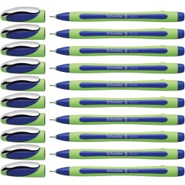 Schneider 10 Count Premium Blue Fineliner Marking Pens 0.8Mm Ergonomic Non Drying Ink
