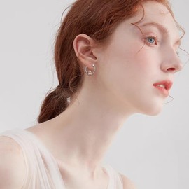 French Bulldog Earrings for Women 925 Sterling Silver Cute Puppy Huggie Hoop Earrings Jewelry Christmas Gifts for Sensitive Ears (Puppy Earrings)