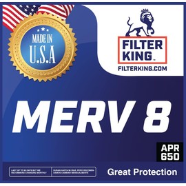 Filter King 15x15x1 Air Filter | 4-PACK | MERV 8 HVAC Pleated A/C Furnace Filters | MADE IN USA | Actual Size: 15 x 15 x .75"