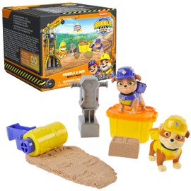 Rubble & Crew, Rubble and Mix Action Figures Set, with 3 oz of Kinetic Build-It Sand and 2 Hand Held Building Toys, Kids Toys for Ages 3 and up