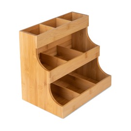 Theodore Vertical Bamboo Tea Organizer – Holds 180 Tea Bags – Compact Wooden Tea Storage Box for Home, Kitchen, Office – Fits Sugar Packets, Sweeteners, and Creamers