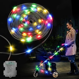 16.4FT Durable Baby Stroller Lights for Walking at Night, Make The Stroller Visible, with Cable Ties, LED Lights for Stroller Accessories Bikes, Multicolor