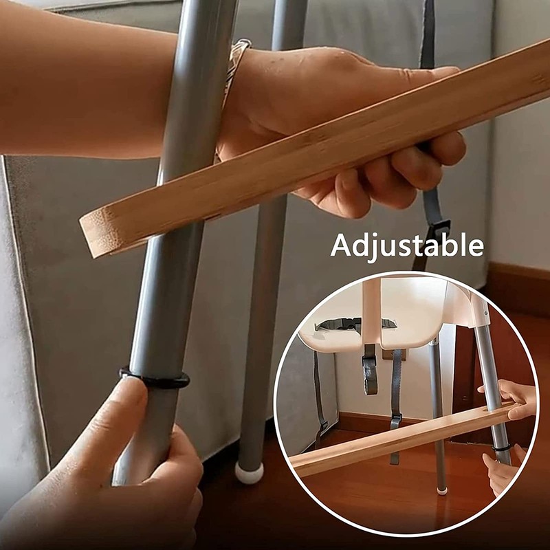 High Chair Footrest, Natural Bamboo Wooden Footrest Compatible with IKEA