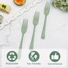50 PCS Sage Green Plastic Forks, Sage Green Silverware Set