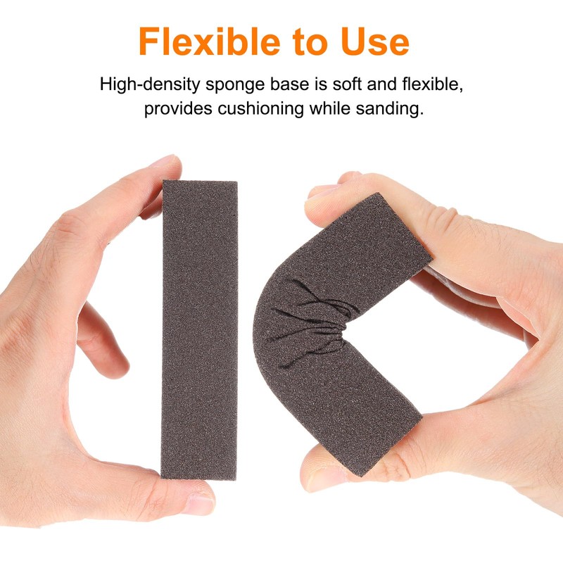 sourcing map 4pcs Sanding Sponge Blocks 120-180 Grit Sanding Sponge