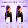 Purple Braiding Hair Ponytail Extensions 24 Inch Costume Cosplay Halloween