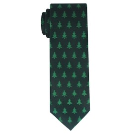 Kebocis Christmas Ties Novelty Tree Ties for Men Holiday Necktie, Green