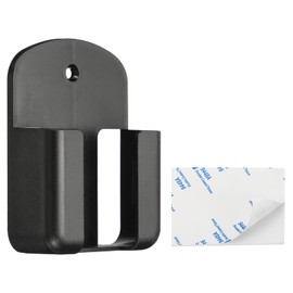 PATIKIL Remote Control Holder, 2.6" Length Wall Mounted Media Storage Case Box with Double-Side Tape for Office, Black