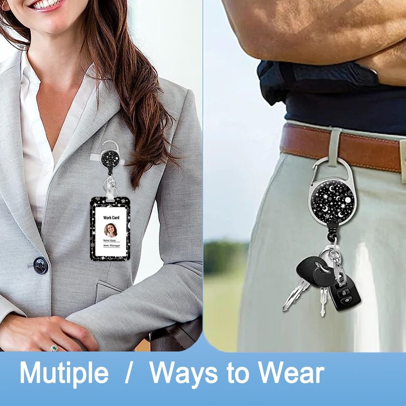 Badge Holder, Badge Reel with Swivel Belt Clip, Heavy Duty