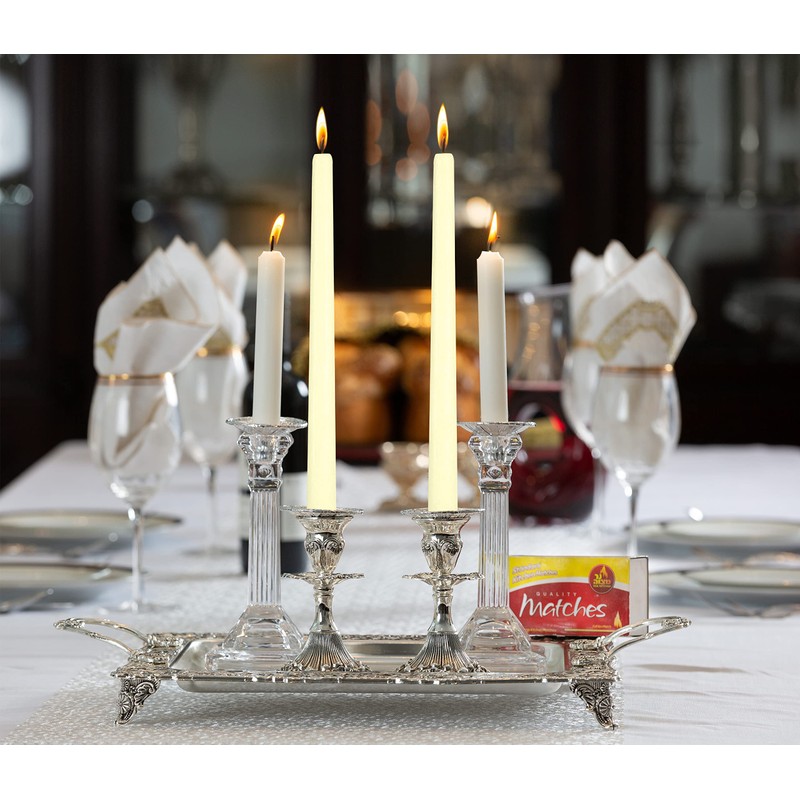Ner Mitzvah White Beeswax Passover Seder Candles - 12 Hour