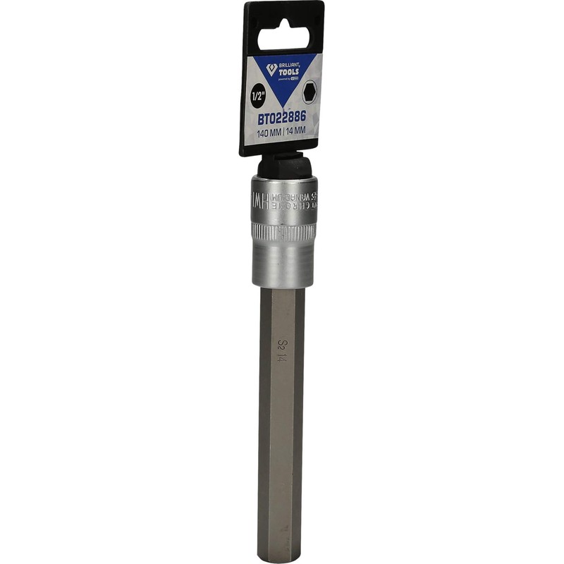 BRILLIANT TOOLS BT022886 1/2 Inch Hex Bit Socket, 140 mm