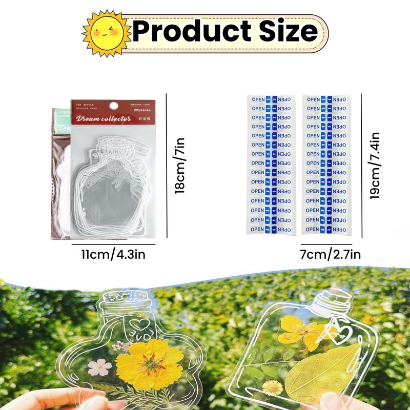 42Pcs Transparent Dried Flower Bookmark Marking Kit, Includes 40Pcs Handmade