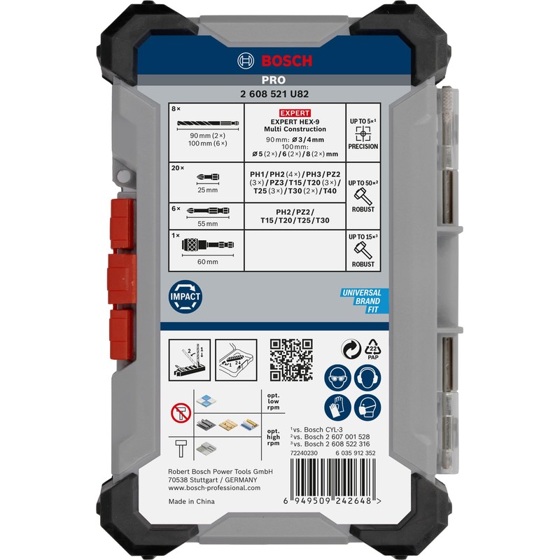 Bosch 35x PRO Impact Mixed Set, 35-Piece (for Concrete, Soft