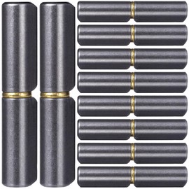 CustomyLife 10 Pcs Barrel Hinges Weld On, 2-1/2" Long 3/8" Diameter Carbon Steel Weldable Gate Hinges, Heavy Duty Detachable Door Hinge for Metal Swing Door, Trailer Ramp, Glass Door Hinge Pin OD 1/4"