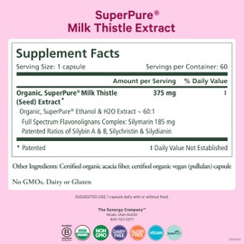 PURE SYNERGY SuperPure Milk Thistle Extract | Liver Detox and Cleanse Supplement | Organic Milk Thistle Extract with Silymarin | for Healthy Liver Support (60 Capsules)