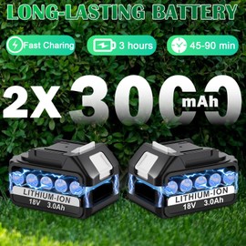 Hedge Trimmer Cordless with Battery and Charger, Quick Charge, 2-in-1 Small Electric Hedge Trimmers Rechargeable, Mini Handheld Grass Shears Weed Bush Shrub Trimmer for Garden Lawn, 2X 3.0 Ah Battery