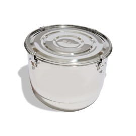 CVAULT | 1 lb Container | Air Tight & Light Resistant | Food Grade Stainless Steel | Includes 62% RH Humidity Pack, Silver, 8-Liter