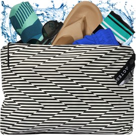 Acteon Bolsa de viaje para secado húmedo, gran organizador de ropa y traje de baño resistente al agua, plegable tamaño de bolsillo, bolsa de piscina y gimnasio, apto para bikini, zapatos de entrenamiento de natación y toallas, artículos de cambiador, rop