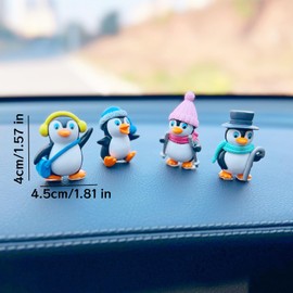 NMOHYDEU Skiing Penguin Car Interior Accessories Dashboard Decoration, Cute Anime Decor for Home Garden Office, Funny Ornament