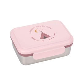 LÄSSIG Kinder Brotdose Edelstahl Lunchbox Frühstücksbox nachhaltig Kindergarten Schule/Adventure Tipi,, 1 Stück (1er Pack)