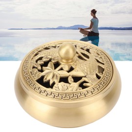 Natudeco Vintage Incense Holder Aromatherapy Incense Holders Brass Incense Metal Incense Stick Cone Holder Archaistic Sandalwood Censer Chinese Incense Burner for Home Yoga Spa Decor