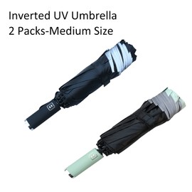 Paraguas con protección solar UV, compacto, resistente al viento, para lluvia, plegado automático invertido, portátil, para coche, viaje, para mujeres y hombres, cierre automático