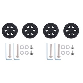 55mmx12mm Luggage Wheels Replacement Wear PU Suitcase Replacement Wheels Black 2Pair