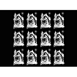Captive Decals Christmas Nativity 24 pcs White Fused Glass Decals