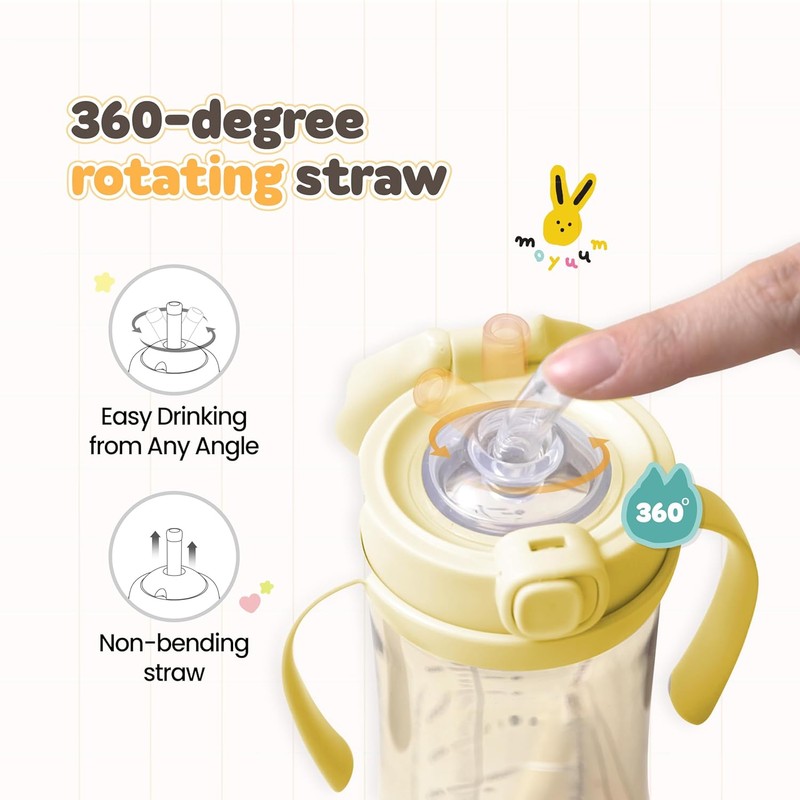 MOYUUM Korean Made PPSU Leak Proof Sippy Cup with Handle,