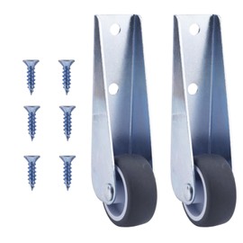 BOXOB 2 x Replacement Gate Wheels, Iron and Rubber, Directional Fence Gate Wheels with Stainless Steel Screws for Fences, Cabinets and Furniture