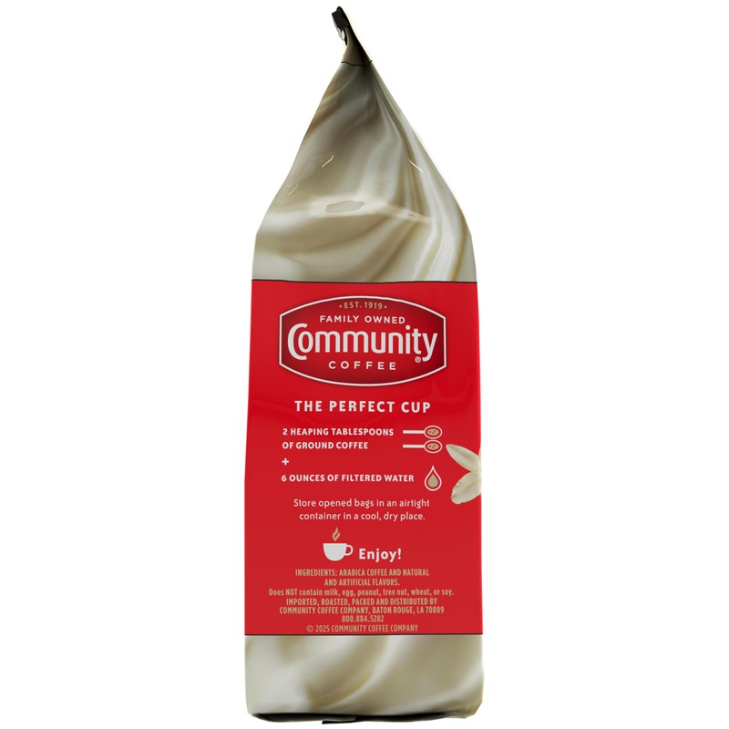 Community Coffee French Vanilla Flavored 72 Ounces, Medium Roast Ground