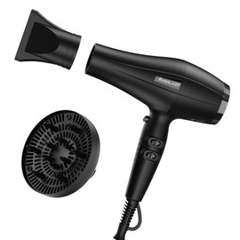 ANNLARY Ionic Hair Dryer with Diffuser for Curly Hair, Professional Powerful AC Motor 1875W Ionic Blow Dryer for Women & Men, Fast-Drying Hair Dryer with Nozzle for Home, Salon