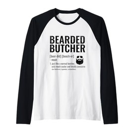 Bearded Butcher Definition Butchery Meat Butchers Raglan Baseball Tee