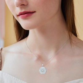Hecate Necklace 925 Sterling Silver Opal Wheel of Hecate Pendant Necklace Triple Moon Goddess Hekate Strophalos Pagan Amulet Opal Jewelry Gifts for Women