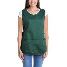 DALIX Cobbler Apron 2 Pockets Smock Regular 28.5" x 18.5" Poly Cotton Dark Green