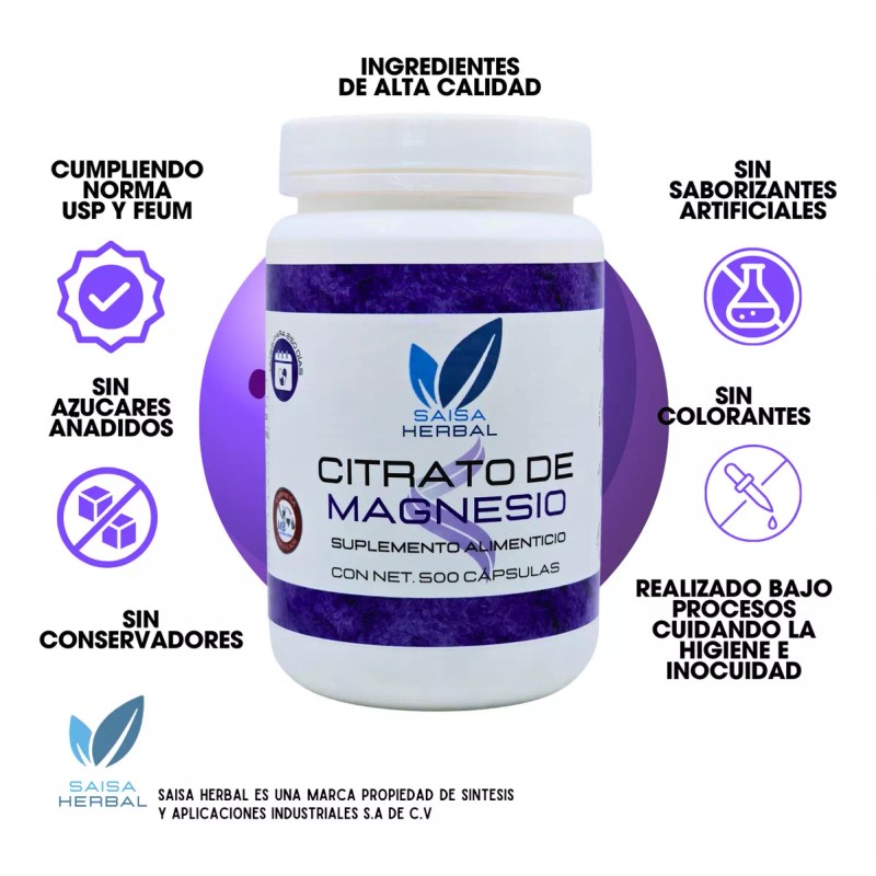 Saisa Herbal Citrato De Magnesio Y Citrato De Potasio 500
