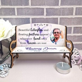 Memorial Bench - A Place of Tranquil Remembrance for Our Loved Ones in Heaven: Bereavement Photo Bench Honoring Our Beloved Angels in Heaven: (Beautiful butterflies)