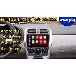 A-Carplay Car Radio GPS Carplay With Backup Camera For Toyota Corolla 2009-2013 Android 12