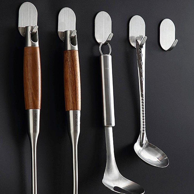 TIANNLINPY 10 Pcs Wall Hooks Stick on Heavy Duty Stainless
