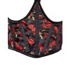 Lavish Red Roses Satin Open Cup Waist Cincher (Medium)
