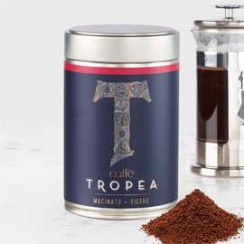 Caffè Tropea Ground Coffee for Filter Machines, Arabica & Robusta Strong Ground Coffee for Cafetiere, Medium to Dark Roast Ground Coffee, 227g Italian Coffee Grounds