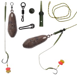 Carp Fishing Hair Rigs Carp Fishing Accessories Set Carp Sinker Weights Carp Rig Set Up Carp Hooks Corn Bait Leader Rigs for Carp Bass Catfish Carp Tackle Rigs(Type B-2.5oz)