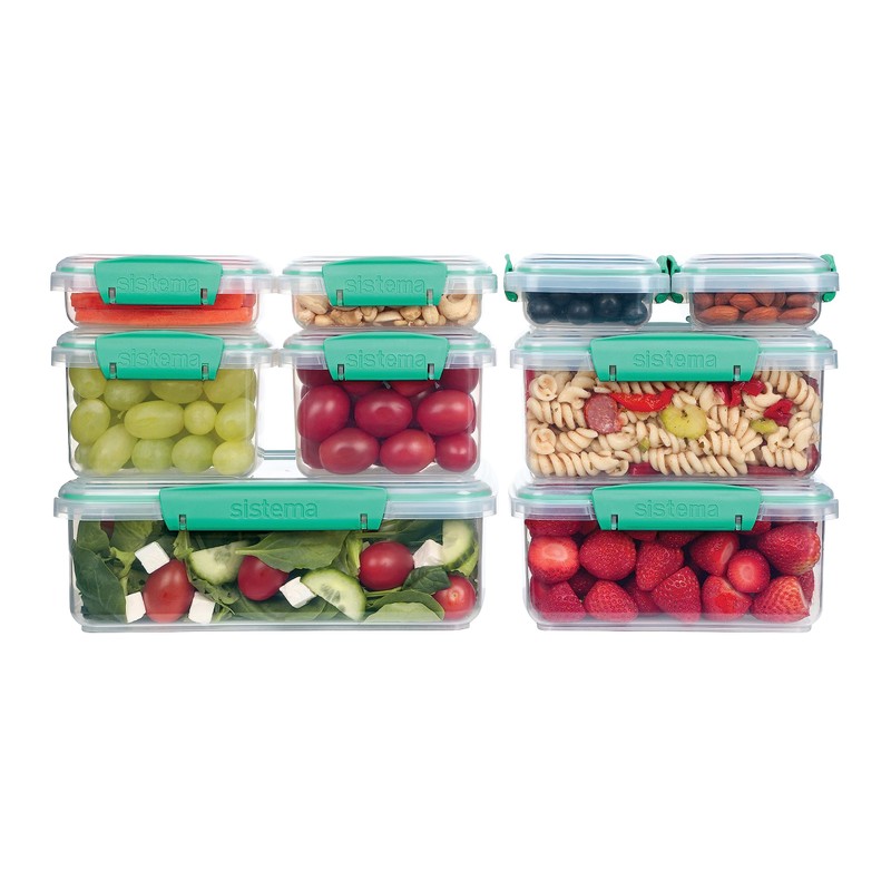 Sistema 18-Piece Food Storage Containers with Lids for Lunch, Meal