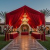 20ftx20ft Red Backdrop Ceiling Drapes,4Panels 20ft Height Wrinkle Free Tent