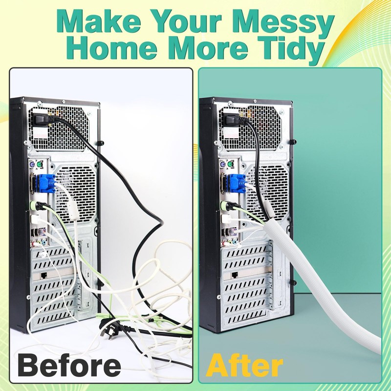 REFLYING Cable Sleeves, Expandable Braided Cable Sleeve, Self-Closing Cable Sleeve,