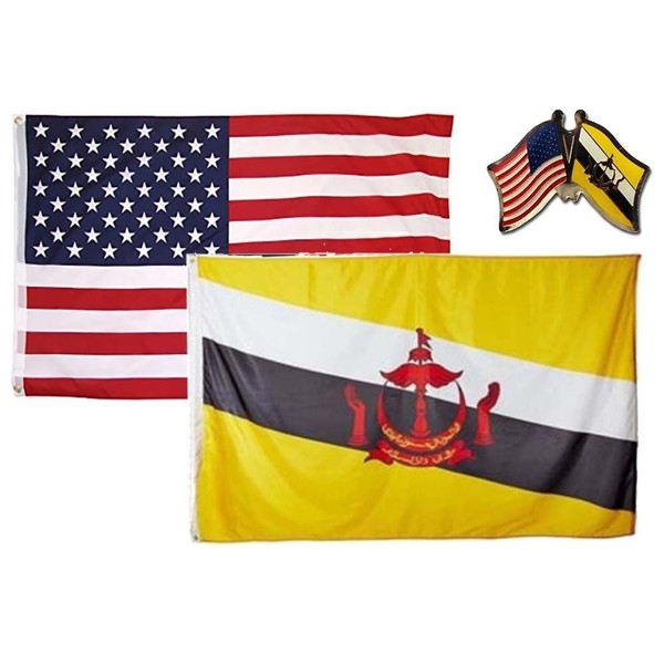 K's Novelties Set of 2 Flags with Matching Friendship Crossed