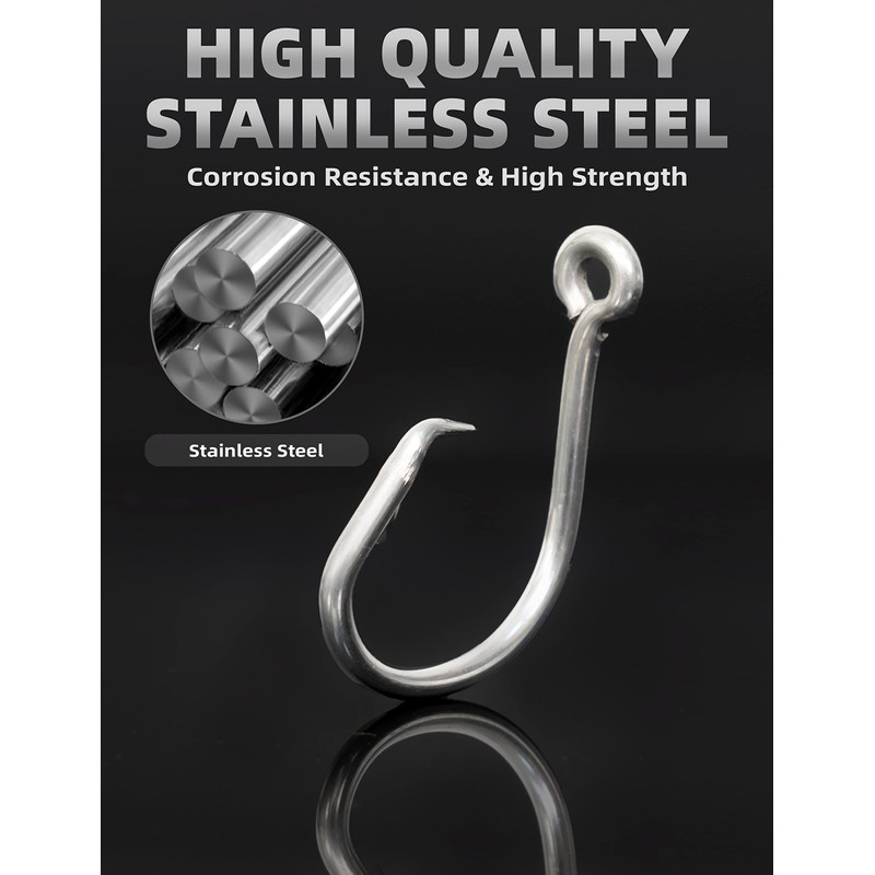 BLUEWING Big Game Circle Hooks Heavy Duty Stainless Steel Fishing